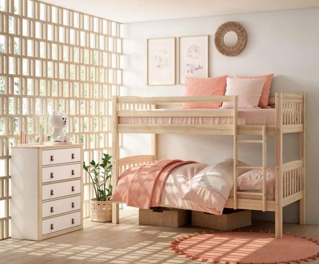 Litera Madera Natural (Opción Cajones)